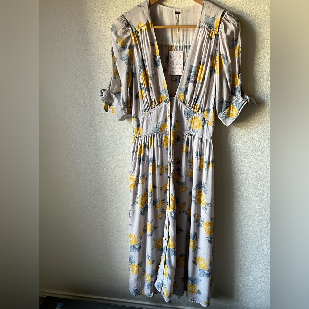NWT Free People Love of my Life Floral Midi Dress - Picture 7 of 14